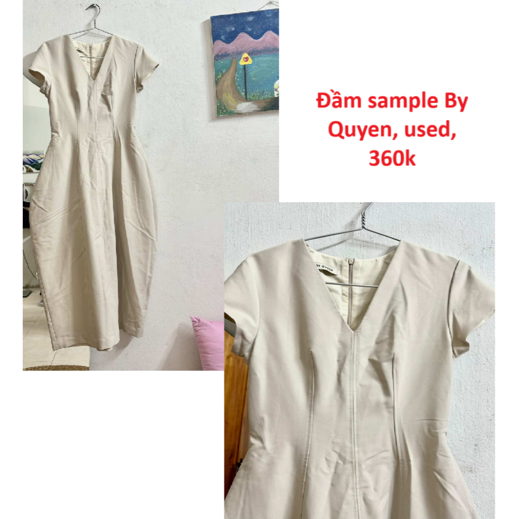 đầm sample màu kem BY QUYEN CONCEPT