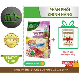  COMBO 2 GÓI - Ngũ Cốc Gạo Lứt Huyết Rồng Xuân An 400g  Tặng 2 Gói Yến Mạch 150g  