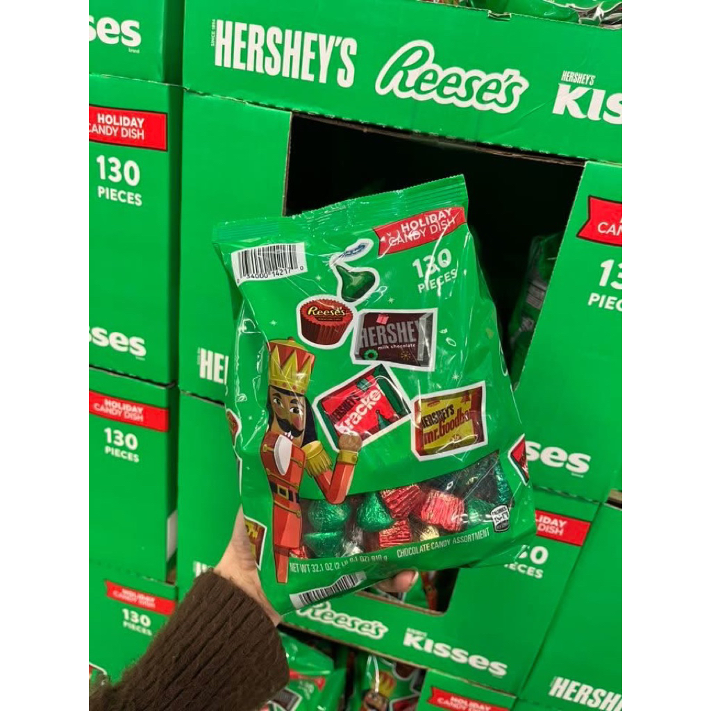 ❤️🍫🎅🏻🎄SOCOLA GIÁNG SINH MIX 5 LOẠI MỸ HERSHEY’S HOLIDAY CANDY DISH ASSORTMENT HERSHEY’S KISSES REESE