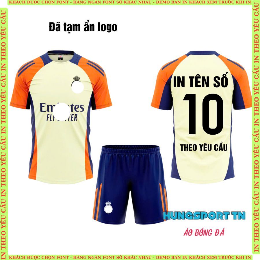 Real Madrid training, in áo bóng đá theo yêu cầu, quần áo bóng đá thun lạnh, HUNGSPORT TN