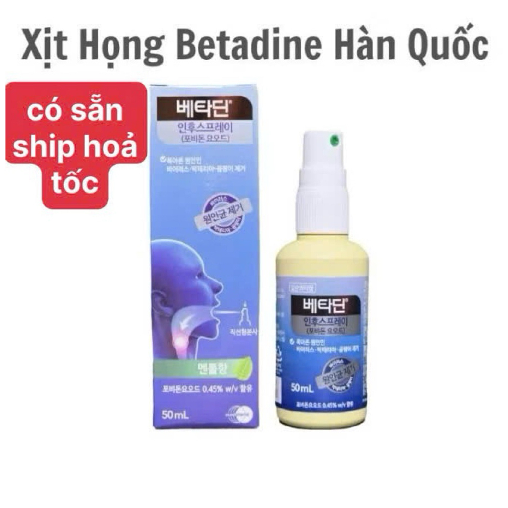 XỊT HỌNG BETADINE HÀN QUỐC 50ml -LÊ NGA- NHÂN SÂM HÀN QUỐC