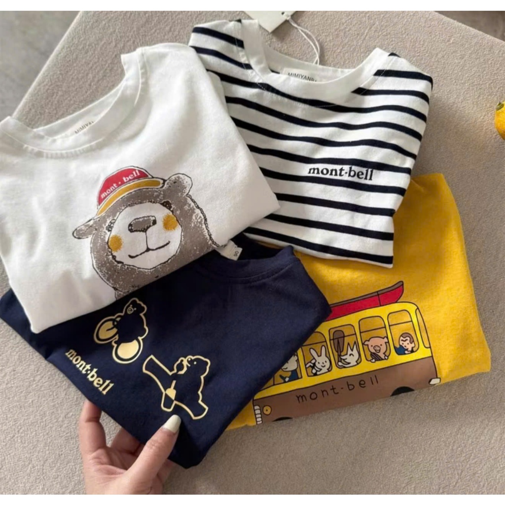 Combo 4 áo cotton MCK cho bé trai bé gái 1–6 tuổi size 7–25kg phong cách Hàn Quốc mặc hằng ngày và d