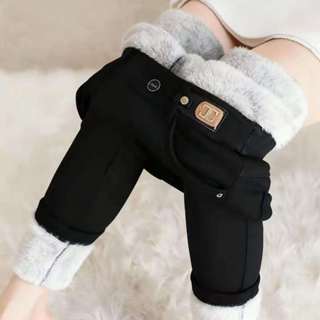   Có bigsize Quần jean chun nữ lót lông dày dặn cực ấm có giãn  cao siêu mền 