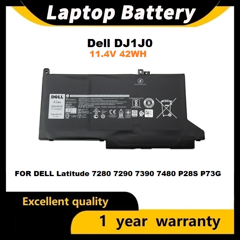 Pin Laptop Dell Latitude 7280 7380 7480 7390 7490 7290 – Model: DJ1J0 Dell Battery