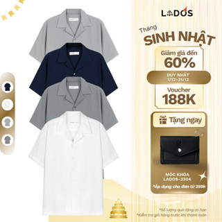  Áo sơ mi nam vải lụa chéo Hàn dày không nhăn LADOS-8117 cổ vest form trẻ trung thời trang 