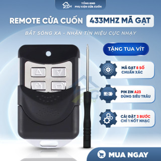 Remote GH Door điều khiển cửa cuốn Mã Gạt 8 số 433mhz inox bắt sóng xa mạnh - Tặng tua vít