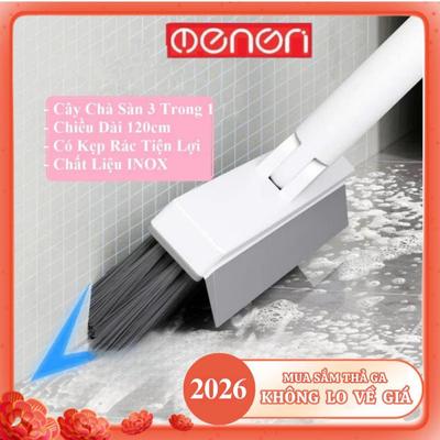 Cây Chà Sàn Nhà Tắm 3 Trong 1 Xoay 180 Độ Có Kèm Kẹp Rác - OENON