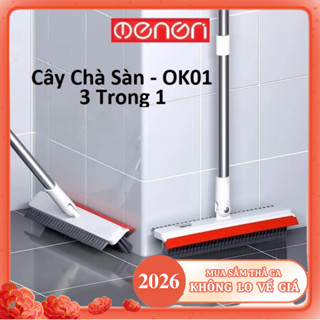 Cây Lau Sàn Nhà Tắm Đa Năng 2 trong 1 Bộ chổi Cọ Sàn Toilet và Gạt Nước – OENON