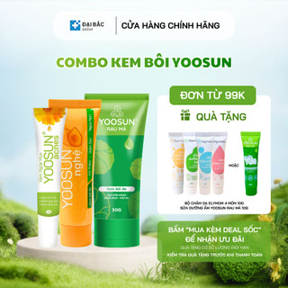    Combo giảm mụn và thâm  Kem bôi da Yoosun Rau Má - Kem mụn Yoosun Acnes - Kem bôi da Yoosun Nghệ 