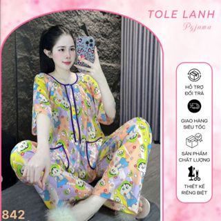  Đồ Bộ Tole Nữ Babydoll Mặc Nhà Dễ Thương Bộ Tole Lanh  Tay Lỡ Quần Dài  Bigsize Chất Liệu Mềm Mát Siêu Hút Mồ Hôi <80kg 