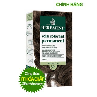   Màu hạt dẻ sáng 5N  Gel nhuộm phủ bạc dưỡng tóc với 8 thảo mộc Herbatint chính hãng Ý 