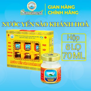   Hộp 6 Lọ  Nước Yến sào Sanvinest Khánh Hòa lọ 70ml 