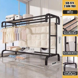  Giá treo quần áo sào phơi đồ kệ quần áo khung sắt sơn tĩnh điện bền chắc chắn  Nội thất 5C  