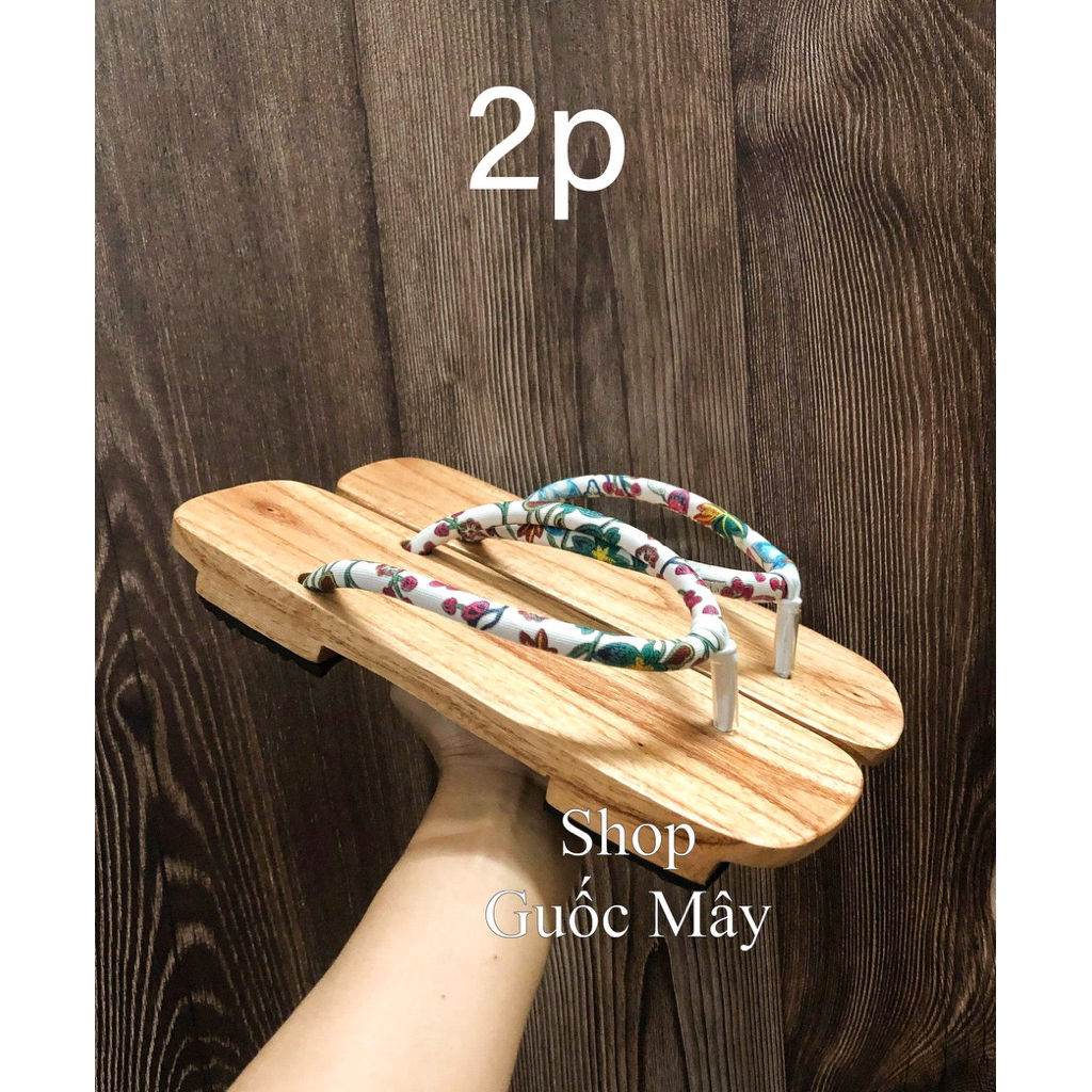 Guốc Gỗ Geta Nhật Quai Hoa