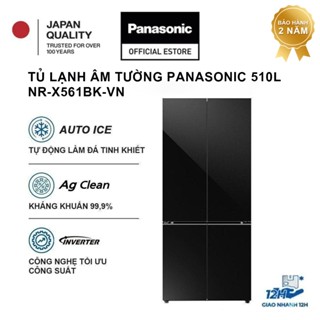   TRẢ GÓP 0%  Tủ lạnh Panasonic 4 cánh Âm tường Inverter 510 lít NR-X561BK-VN Làm đá tự động 