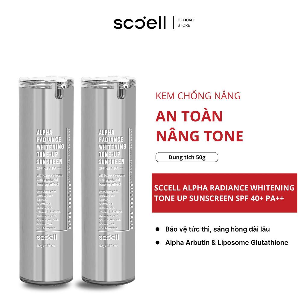 Kem Chống Nắng Nâng Tone, Hỗ Trợ Làm Sáng & Cải Thiện Da - SCCELL Alpha Radiance Whitening Tone-up S