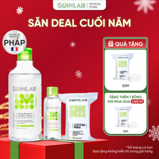  |LIVESTREAM| Nước tẩy trang SOINLAB 500ml & 100ml Hypoallergenic Micellar Water With Gluconolactone PHA COMBO76 