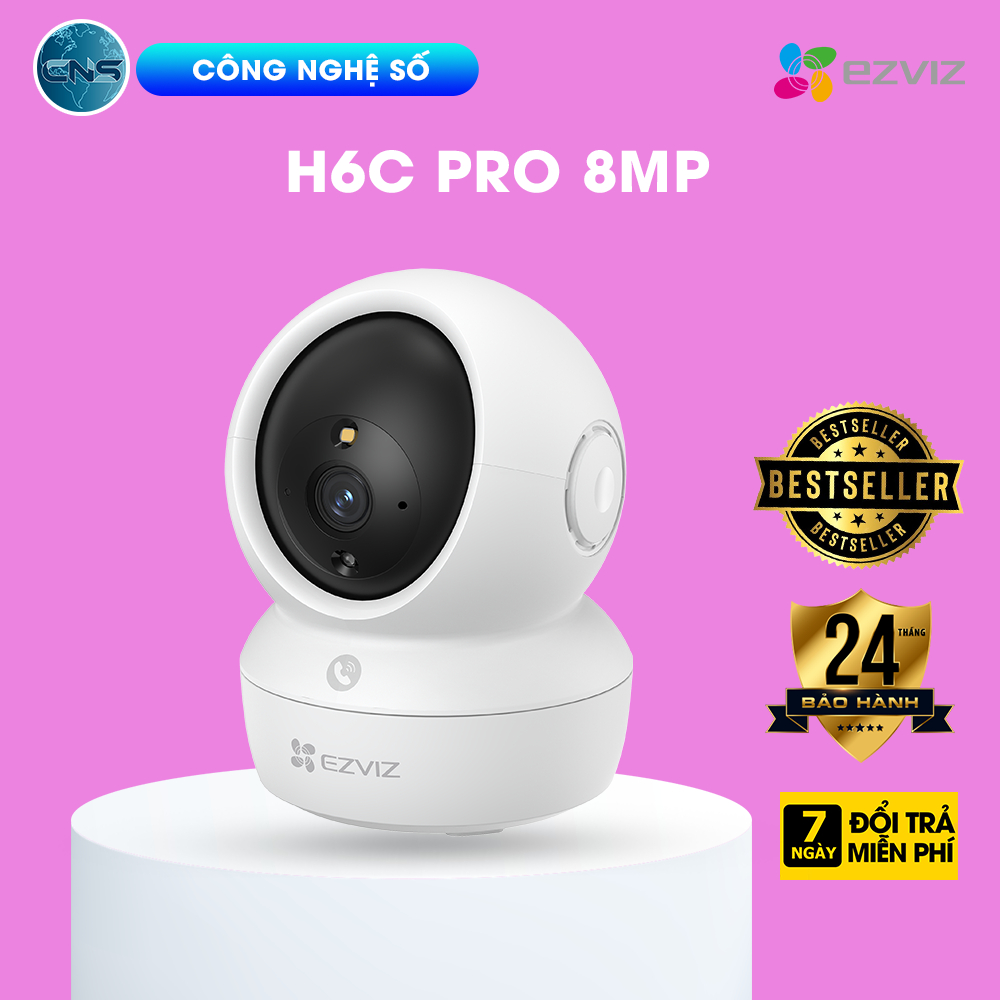 Camera Wifi Ezviz H6C PRO 8MP | Siêu Nét 4K | Đàm Thoại 2 Chiều | Ban Đêm Rõ Nét | Bảo Hành 2 Năm