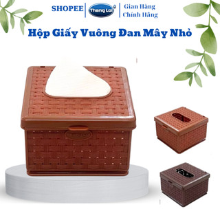  Hộp đựng khăn giấy vuông Hộp đựng giấy đan mây nhỏ 11x11x7cm dành cho nhà hàng quán ăn Thắng Lợi 