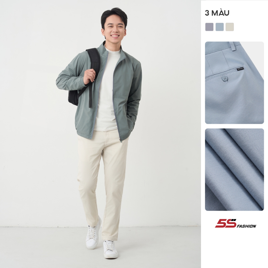 Quần Dài Kaki Nam 5S FASHION Trơn Basic Chất Cotton Kaki Phom Slimfit Tôn Dáng M0QKK25009