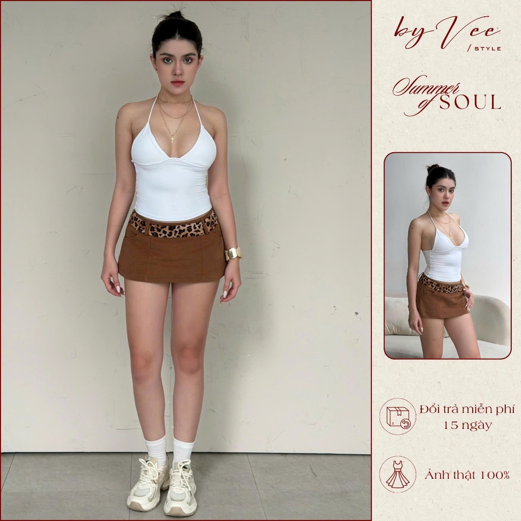 Áo 2 dây trắng Glossy Top - ByVeeStyle, áo dáng ôm body dễ phối đồ