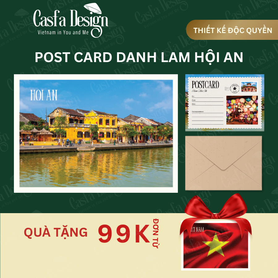 [Combo 10] Thiệp Postcard bưu thiếp Hội An, phong cách vintage Casfa Design