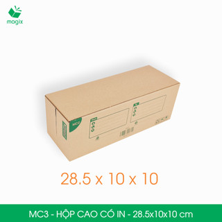 Mc3 - 28,5x10x10 cm - combo 20 hộp dài - hộp carton đóng hàng, hộp nắp gài | magix packaging