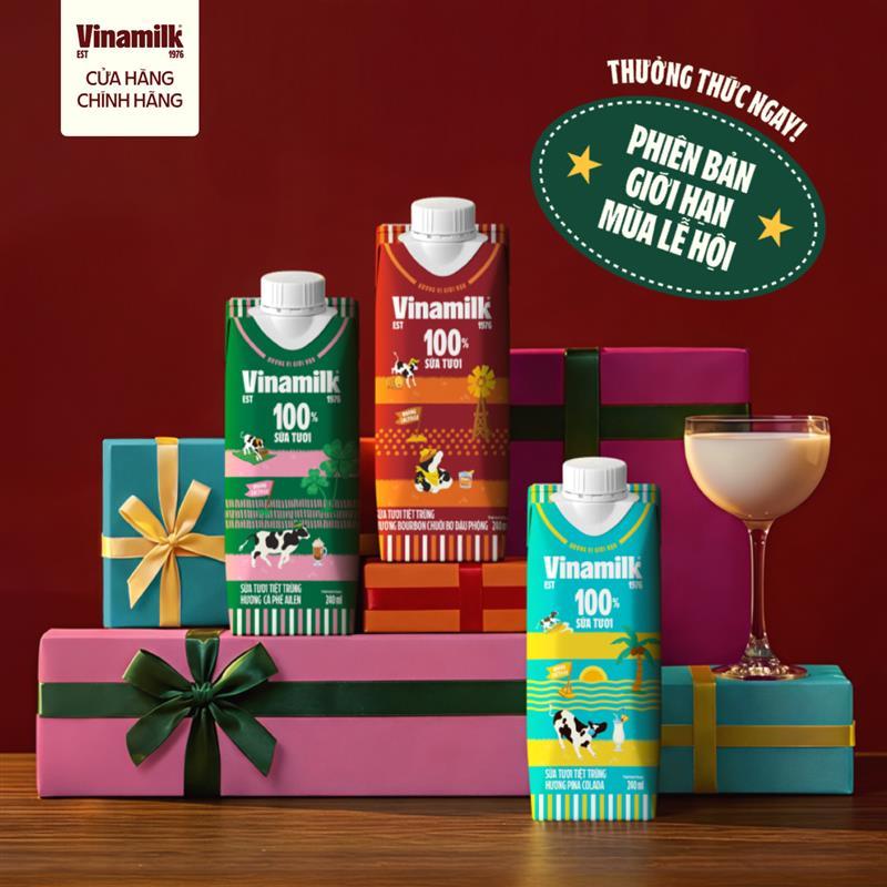 [SẢN PHẨM MỚI] Thùng 12 Hộp Sữa tươi tiệt trùng Vinamilk Hương Pina Colada/ Chuối Bơ Đậu Phộng/Cà ph