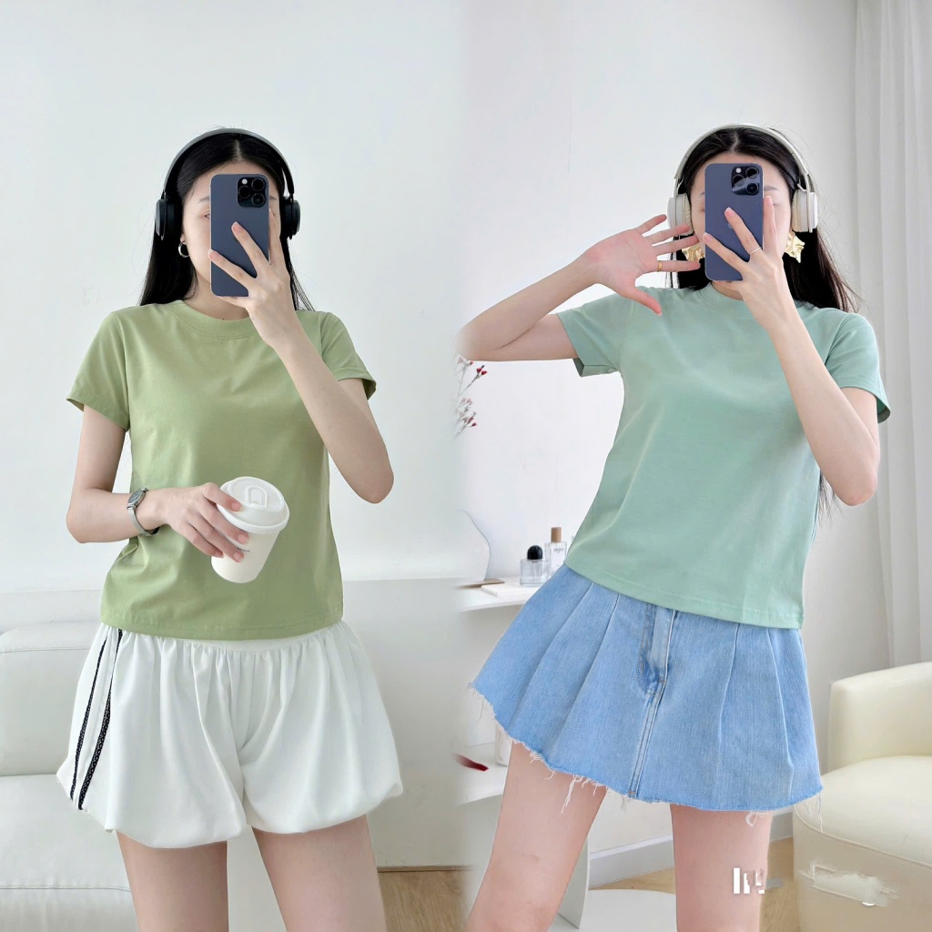 ÁO THUN BABY TEE TRƠN FULL BẢNG MÀU BST2026 DỄ PHỐI ĐỒ | BigBuy360 - bigbuy360.vn