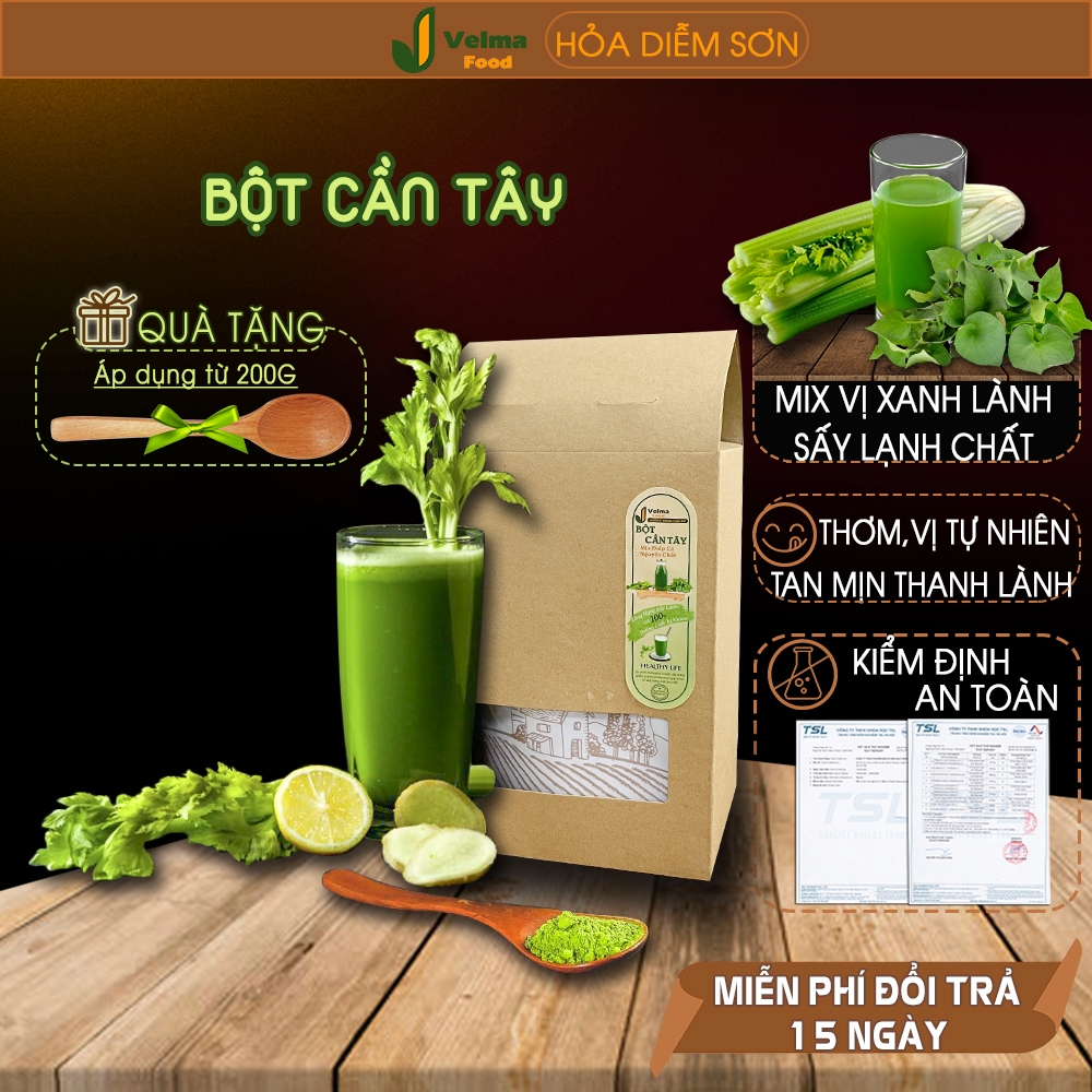 ( Combo 2 túi ) Bột Cần Tây Velma Food, cần tây diếp cá tự nhiên sấy lạnh