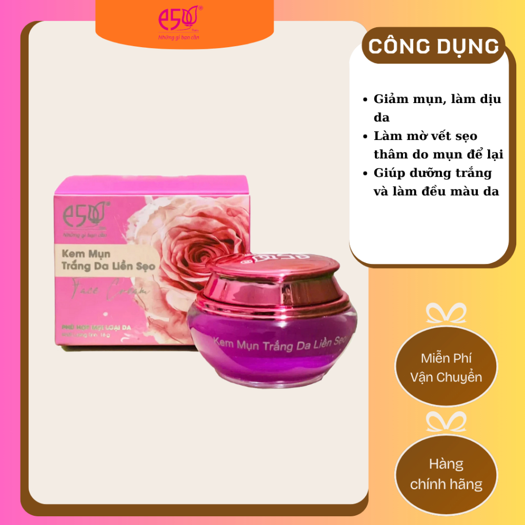 Kem Mụn Trắng Da Liền Sẹo 18g E5