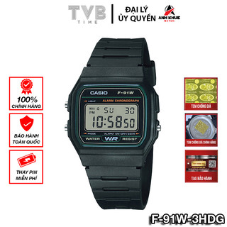 Đồng hồ nam casio standard f-91w-3hdg, size 35mm, hàng chính hãng anh khuê - tvb time