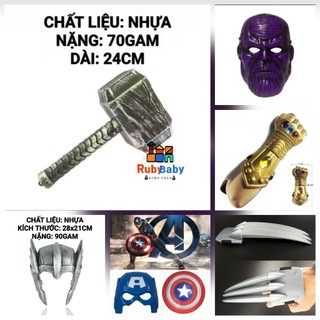  Búa thor đồ chơi Mặt nạ hóa trang Thanos Khiên Captain America đồ chơi siêu anh hùng Avengers của Marvel 