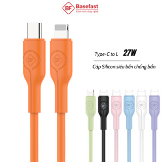 Dây sạc nhanh 20W Basefast Cáp 27W cao su non chống quá tải nhiệt cho Phone xsm 11 12 13 14 pro max