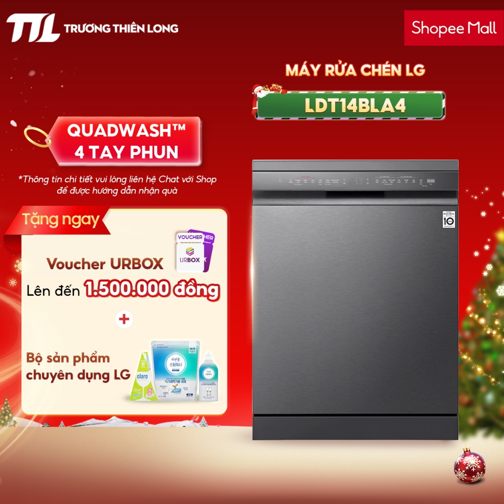 [Shopee - Lắp đặt 0Đ HN HCM] LDT14BLA4 | LDT14SVA4 - Máy Rửa Chén Độc Lập LG LDT14BLA4 / SVA4