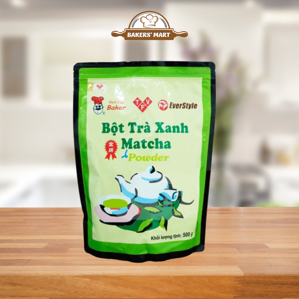 Bột trà xanh Matcha Đài Loan mũ đỏ bịch 500g