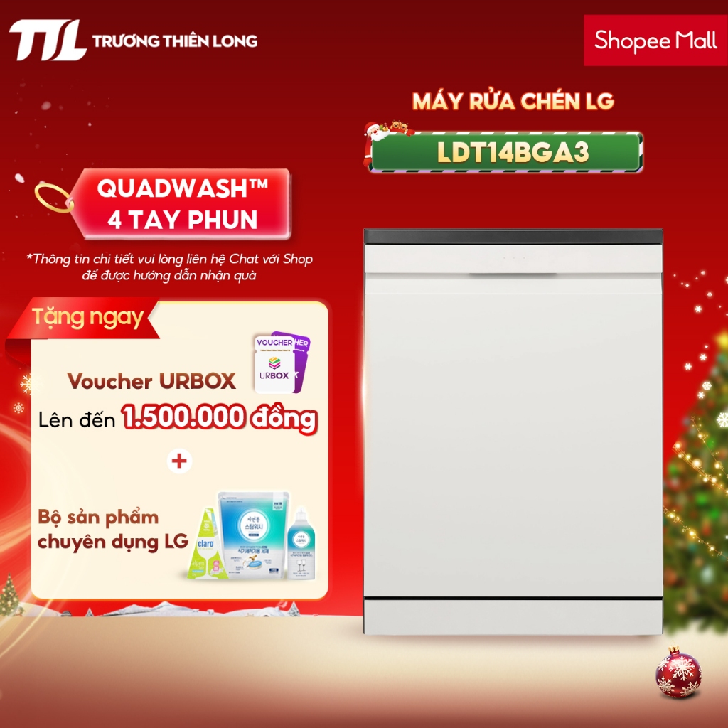LDT14BGA3 - Máy rửa bát LG Quadwash TrueSteam™ màu Be LDT14BGA3 [TOÀN QUỐC]