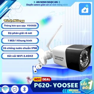 Cameras giám sát góc cố định- YOOSEE P620- Báo động phát hiện chuyển động có âm thanh- Ánh sáng ban đêm- WIFI 2.4G