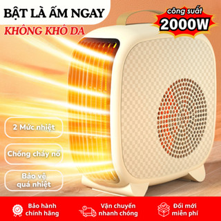 Quạt Sưởi Mini Máy Sươi Để Bàn KUMO Công Suất 2000W Làm Nóng Tức Thì 2 Mức Nhiệt Bảo Vệ Chống Lật