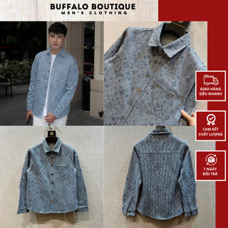  Áo Sơ Mi Nam Love Đính Đá Siêu Chất - Áo Sơ Mi Nam Love Dập Logo Chất Liệu Denim Cao Cấp 