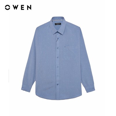 Owen - Áo sơ mi dài tay Regular Fit AR255016DT màu Xanh đậm chất liệu Bamboo poly