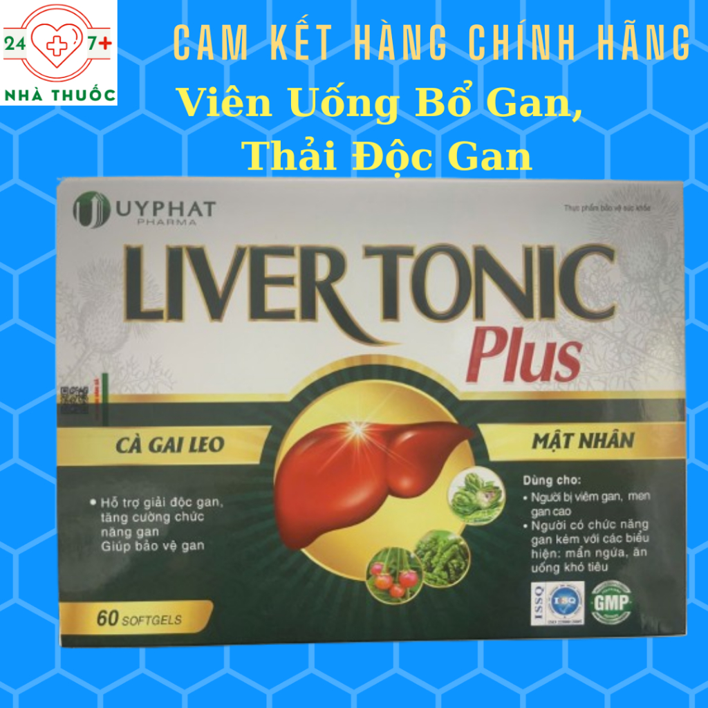 Viên Uống Bổ Gan LIVER TONIC PLUS (HSD 2028) - Hỗ Trợ Thải Độc Gan, Giảm Ngứa, Mề Đay