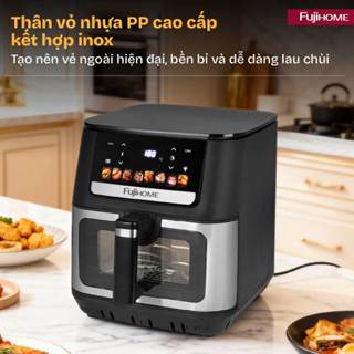 Nồi chiên không dầu 9 Lít Công suất 2100W FUJIHOME A9DH Gia nhiệt kép. mặt kính điện tử cảm ứng 8 chế độ cài đặt nấu