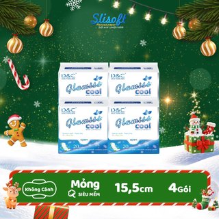  Combo 4 băng vệ sinh hàng ngày Glamiss Cool Doctor Care ,BVS thảo dược 16cm siêu mát siêu khô thoáng 