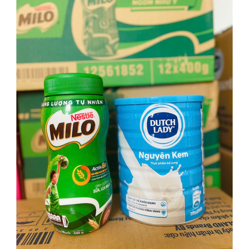 Combo Sữa Milo + Nguyên kem Dutch lady, tăng cân chiều cao