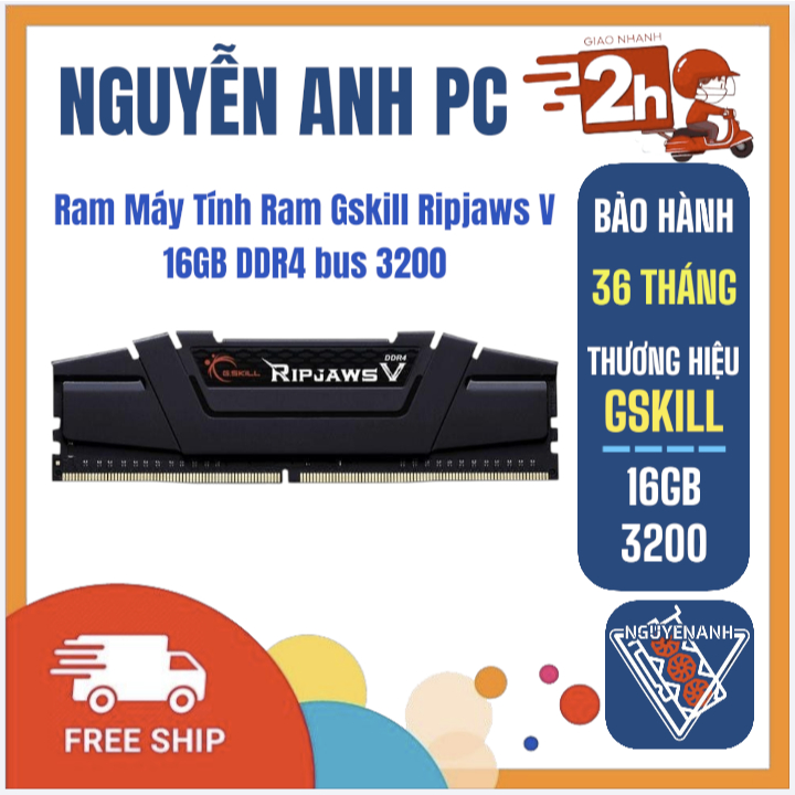 Ram Máy Tính 16Gb Gskill Ripjaws V DDR4 bus 3200