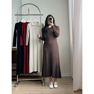  Váy len váy len bầu thiết kế xoắn cúc ngực tinh tế VL070 chất len mềm mịn co giãn 4 chiều thiết kế by L'AMME 