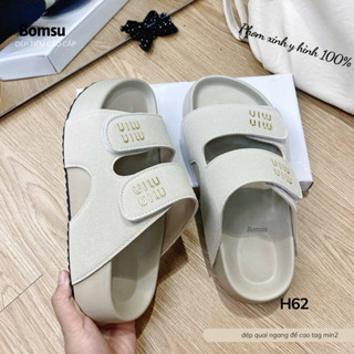   BOM  Dép nữ quai da mềm tag min2 - Dép quai ngang sang chảnh đi chơi hottrend 