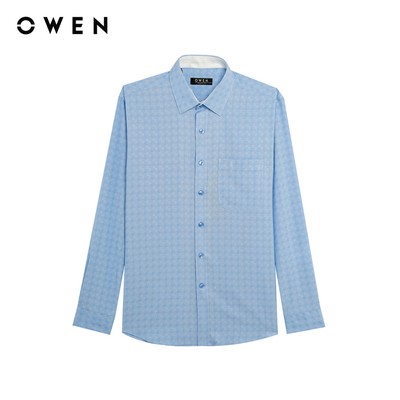 Owen - Áo sơ mi dài tay Regular Fit AR255036DT màu Xanh dương chất liệu Nano