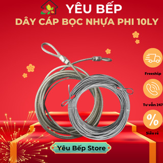  Dây cáp khóa xe máy bọc nhựa Huy Tưởng lõi thép đủ size từ 1m-10m dày 10 ly chống cắt chống trộm cực chắc 